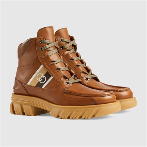 gucci boots with red laces|Gucci interlocking g leather boot.